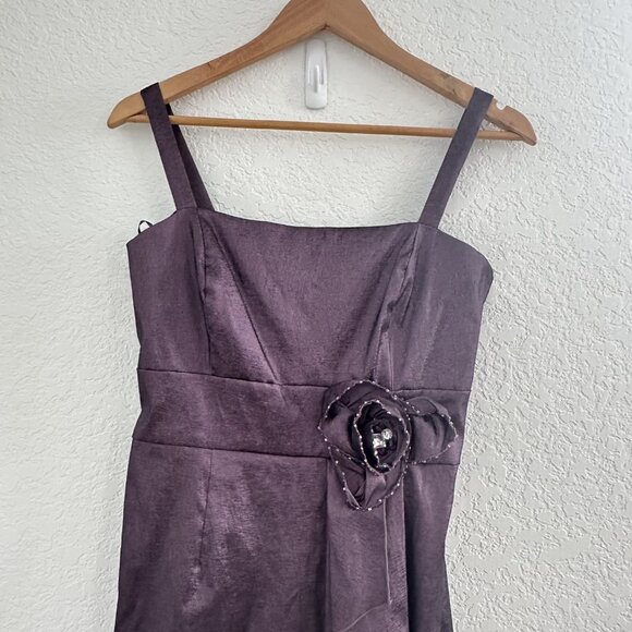 R&M Richards Sheath Dress Womens 8 Purple Beaded Flower Party Whimsygoth 90s Y2K - Picture 2 of 15